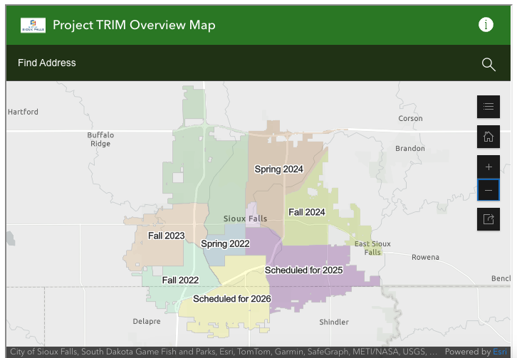 Sioux Falls Project T.R.I.M. map